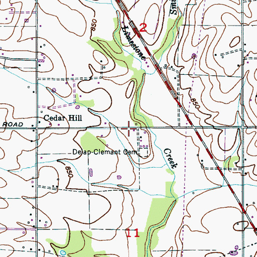 Topographic Map of Cedarhill School (historical), AL
