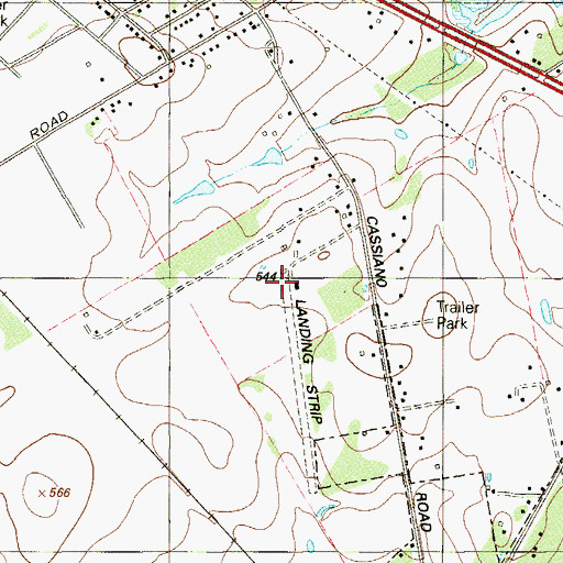 Topographic Map of Midlake Airport, TX