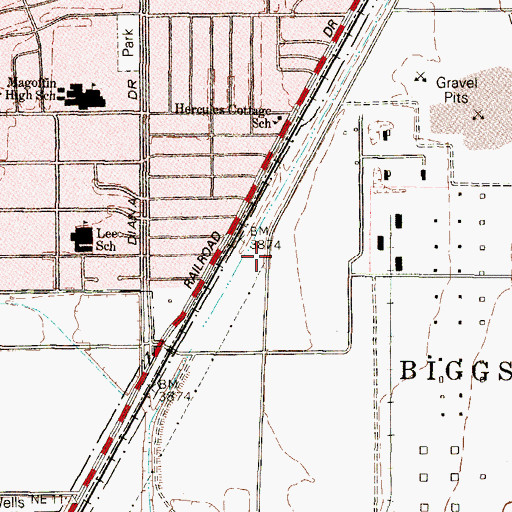 Topographic Map of Bear Heliport, TX