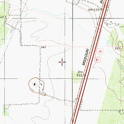 Topographic Map of Lewis Ranch Airport, TX
