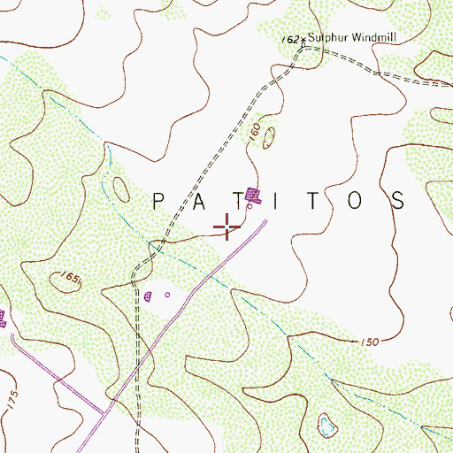 Topographic Map of El Coyote Ranch Airport, TX