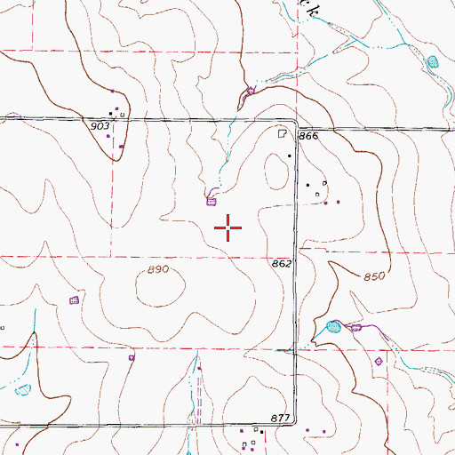 Topographic Map of Flying R Ranch Airport, TX