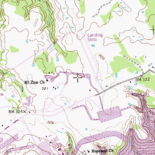 Topographic Map of Big Brown Creek Airstrip, TX