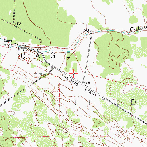 Topographic Map of Cage Ranch Airport, TX