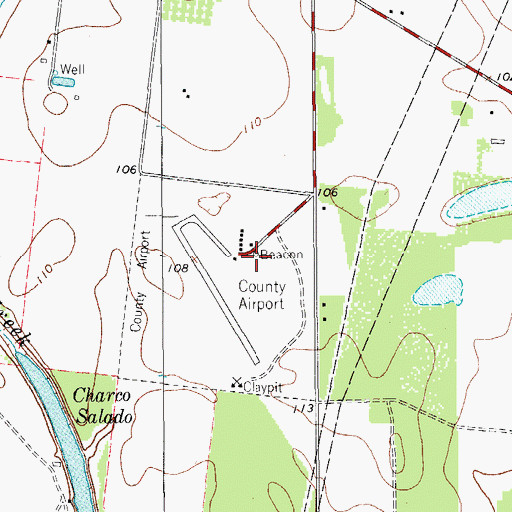 Topographic Map of Brooks County Airport, TX