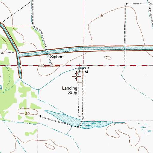 Topographic Map of Kelley Crop Service Airport, TX