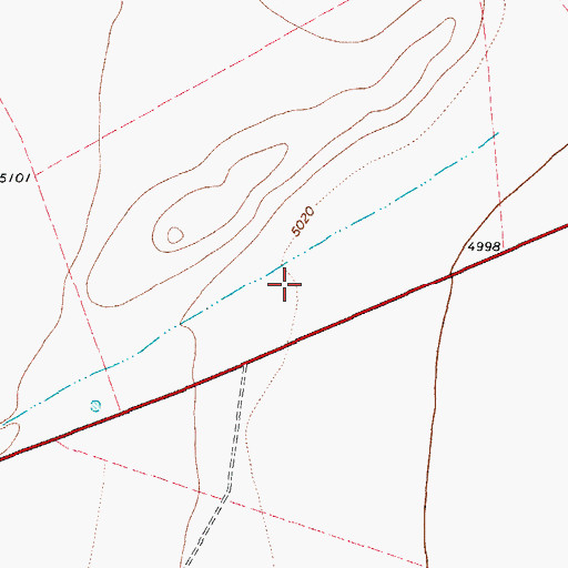 Topographic Map of Blue Mountain Airport (historical), TX