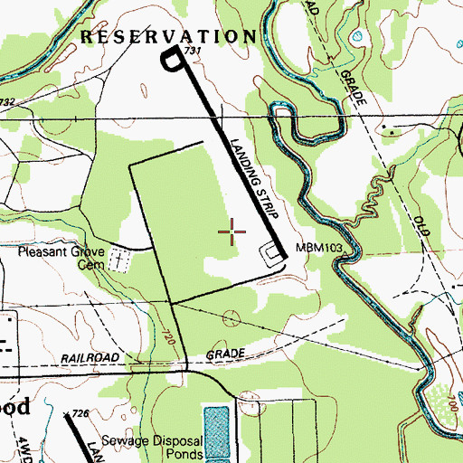 Topographic Map of Longhorn Auxiliary Landing Strip, TX