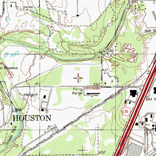 Topographic Map of Charles L Kelly Army Heliport, TX