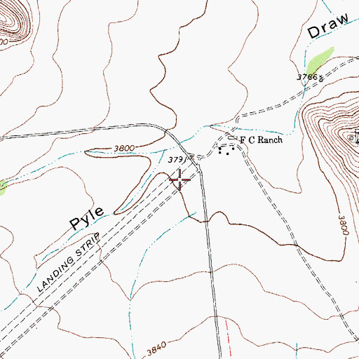 Topographic Map of Faith Cattle Company, Longfellow Ranch Airport (historical), TX