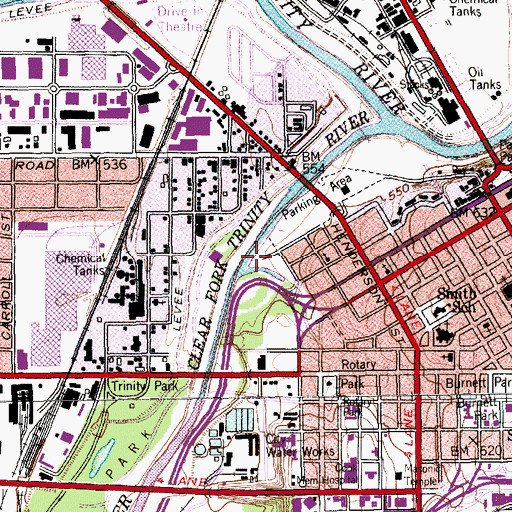 Topographic Map of Tandy Heliport, TX