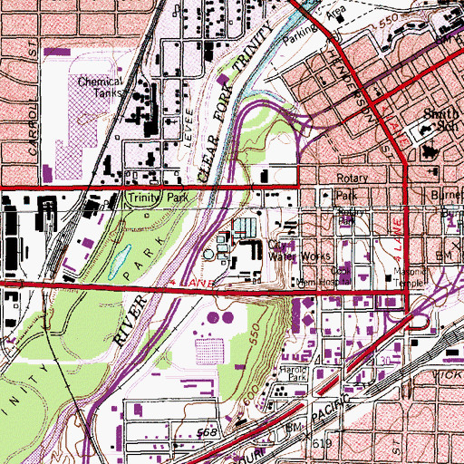Topographic Map of Water Department Heliport, TX
