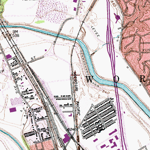 Topographic Map of City of Fort Worth Heliport, TX