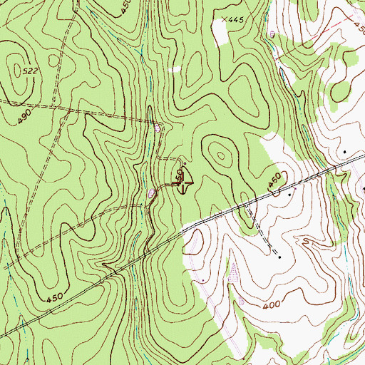 Topographic Map of Sandbur Ranches Private Airport, TX
