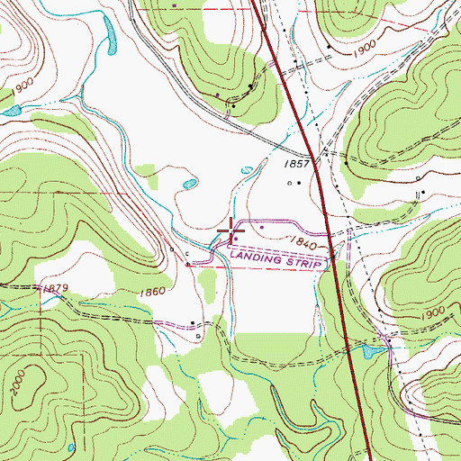 Topographic Map of Carter Ranch Airport, TX