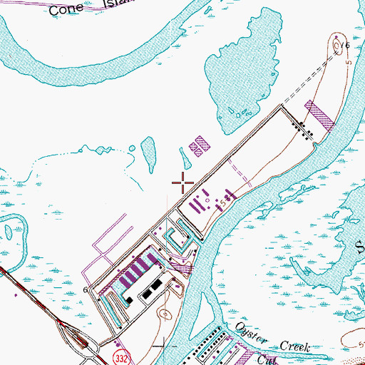 Topographic Map of Hercules Offshore Heliport, TX