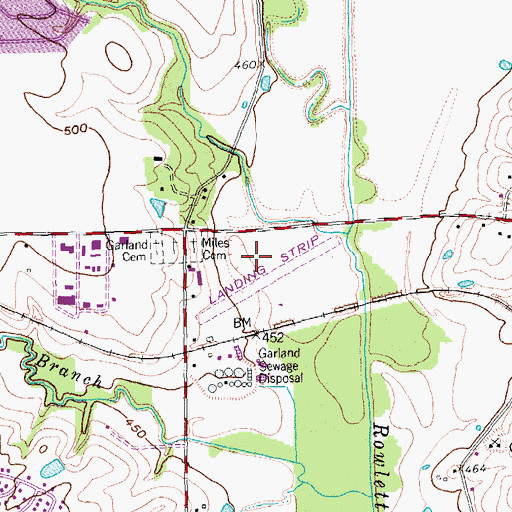 Topographic Map of Madeira Airpark (historical), TX