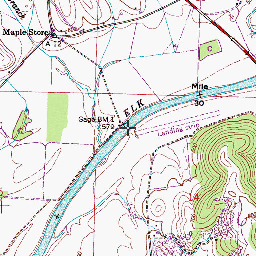 Topographic Map of Maple Bridge (historical), AL