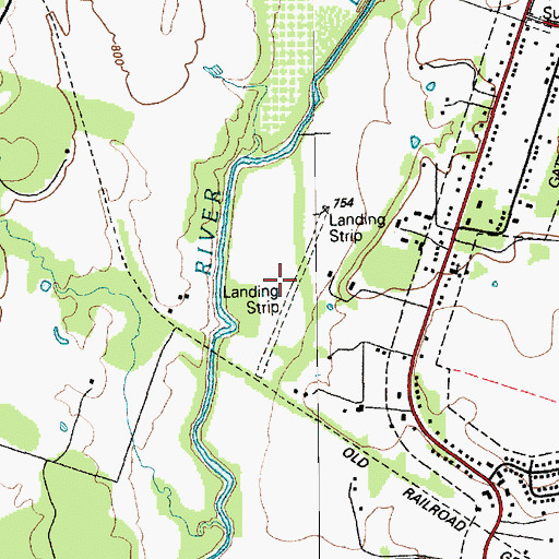 Topographic Map of McGregor Airport, TX