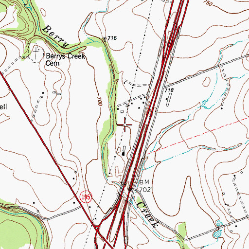 Topographic Map of Landry Airport, TX