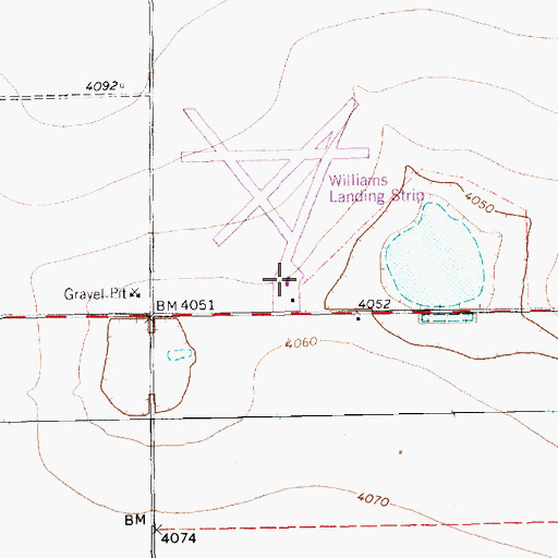 Topographic Map of Williams Field, TX