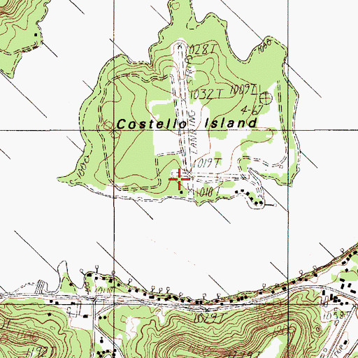 Topographic Map of Costello Island, Inc Airport, TX