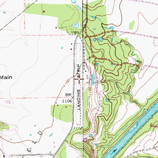 Topographic Map of Rosser Ranch Airport, TX