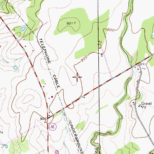 Topographic Map of Stark Field Airport (historical), TX