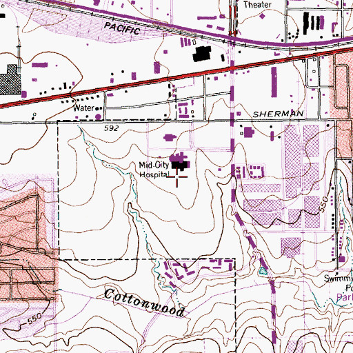 Topographic Map of Dallas/Fort Worth Medical Center Heliport, TX
