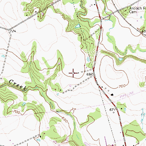 Topographic Map of Flying M Ranch Airport, TX
