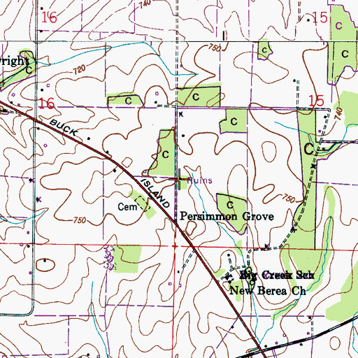 Topographic Map of National Church (historical), AL