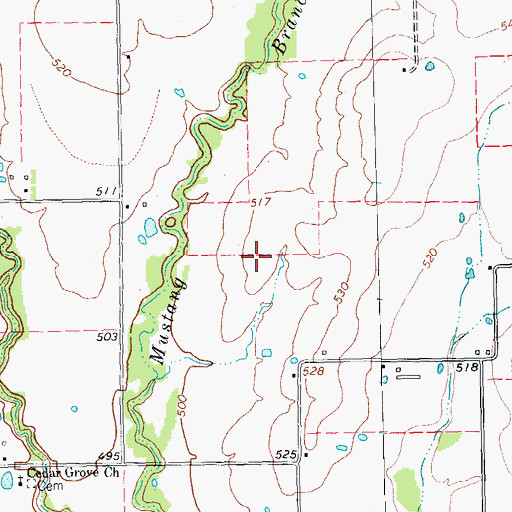 Topographic Map of Meadowview Airport (historical), TX