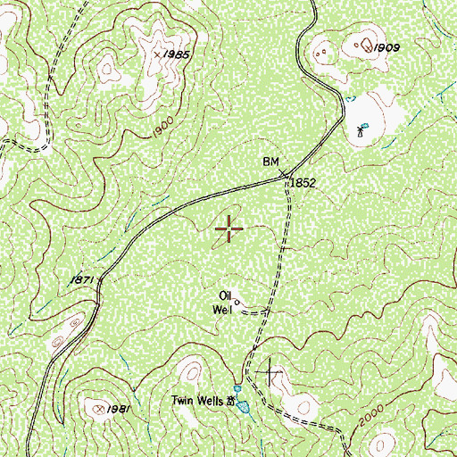 Topographic Map of Beggs Ranch Airport, TX