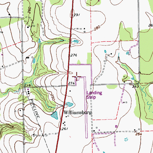 Topographic Map of Hallettsville Municipal Airport, TX