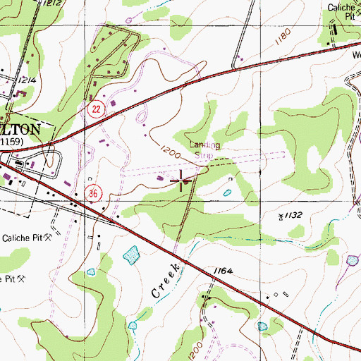 Topographic Map of Muxworthy Airport, TX