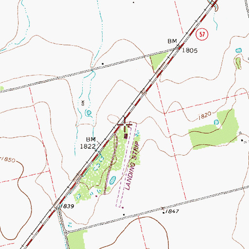 Topographic Map of Killion Ranch Airport, TX
