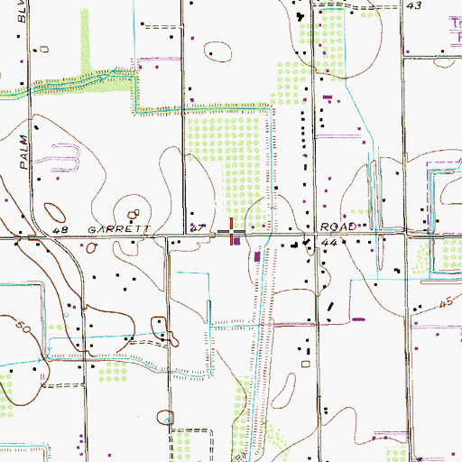 Topographic Map of Shofner Farms Airport, TX