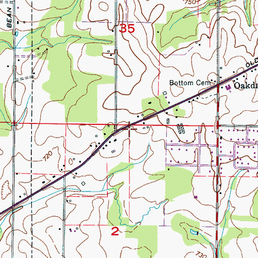 Topographic Map of Oak Dale School (historical), AL