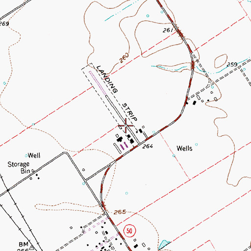 Topographic Map of Corpora Airport, TX