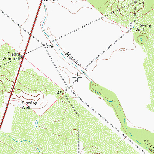 Topographic Map of Barronena East Airport, TX