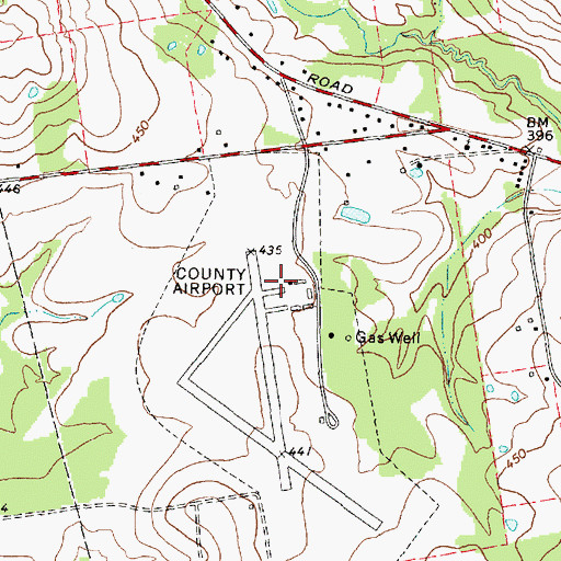 Topographic Map of Rusk County Airport, TX