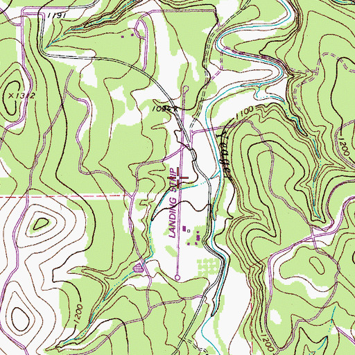 Topographic Map of Byram Ranch Airport, TX