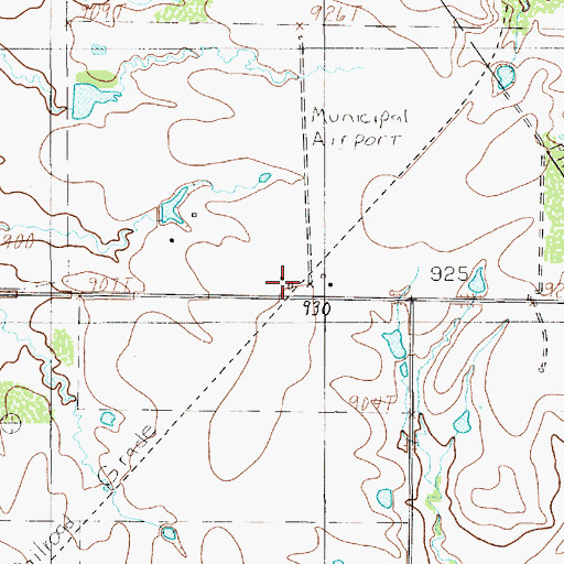 Topographic Map of Henrietta Airport, TX