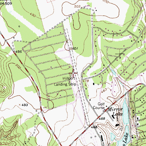 Topographic Map of Hilltop Lakes Airport, TX