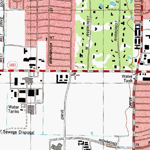 Topographic Map of Westchase Heliport, TX