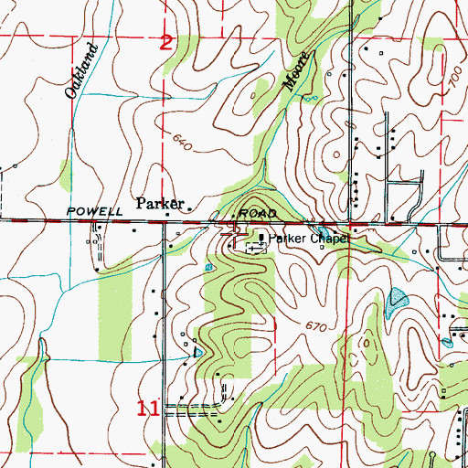 Topographic Map of Parker School (historical), AL