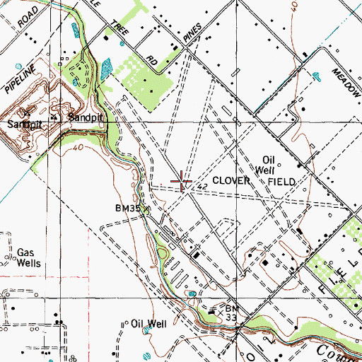 Topographic Map of Pearland Regional Airport, TX