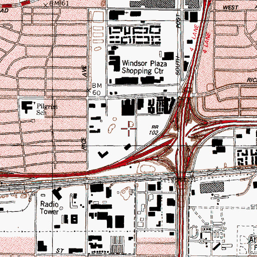 Topographic Map of Post Oak Central Heliport, TX