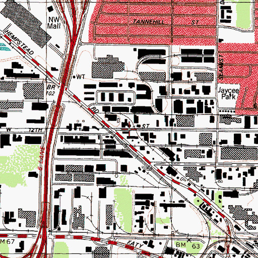 Topographic Map of Porta-Kamp 12th Street Heliport, TX