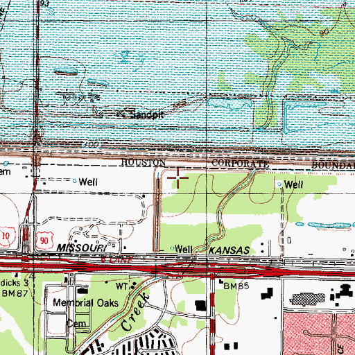 Topographic Map of Woodcreek-Shell Heliport, TX